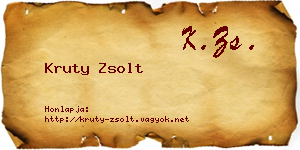 Kruty Zsolt névjegykártya